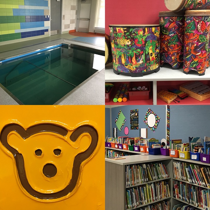 collage of interior of jp lord school