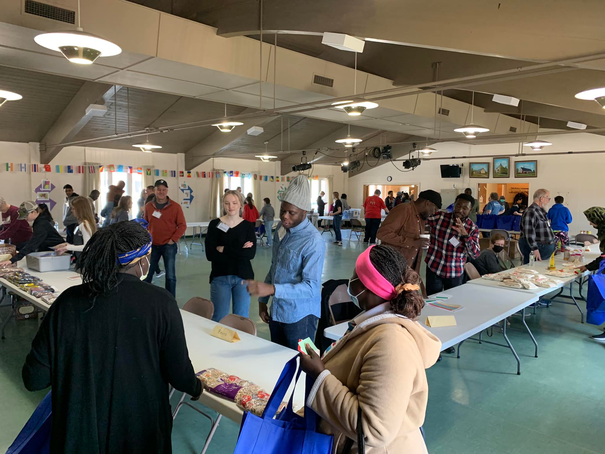 photo of people attending food pantry