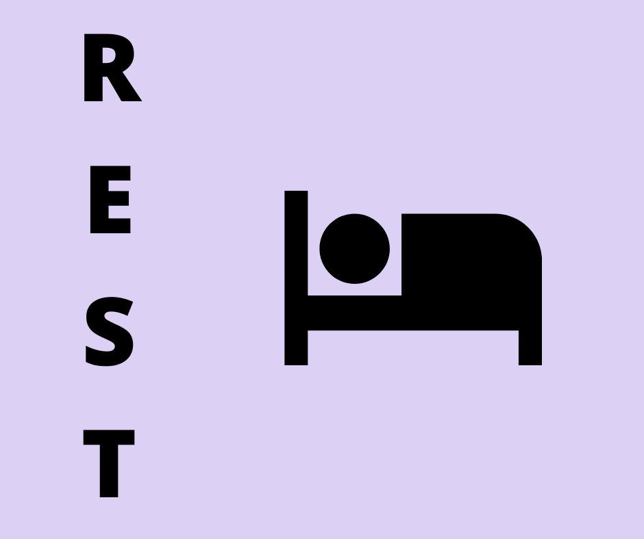 icon of a bed with the word rest